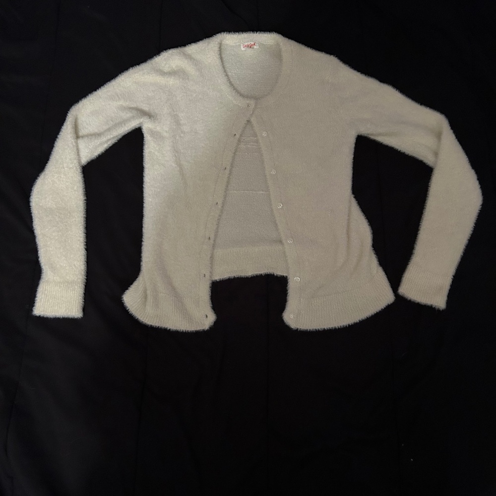 Fuzzy White Sweater